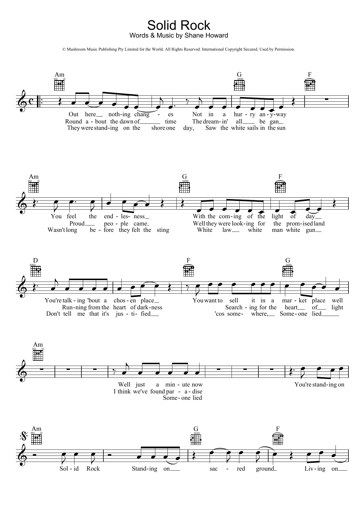 Solid Rock (Lead Sheet / Fake Book) von Goanna