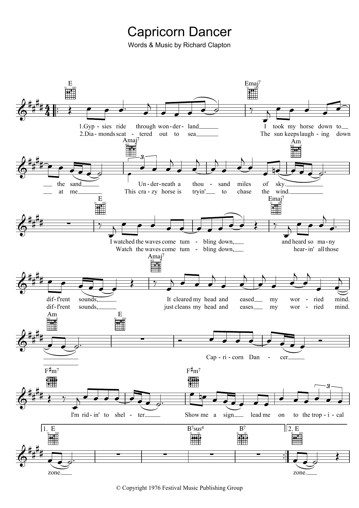 Capricorn Dancer (Lead Sheet / Fake Book) von Richard Clapton