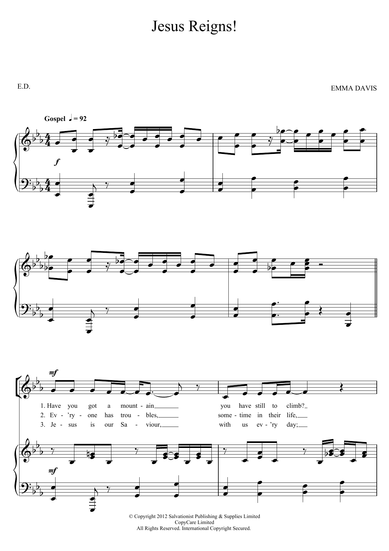Jesus Reigns! (Piano, Vocal & Guitar Chords) von The Salvation Army