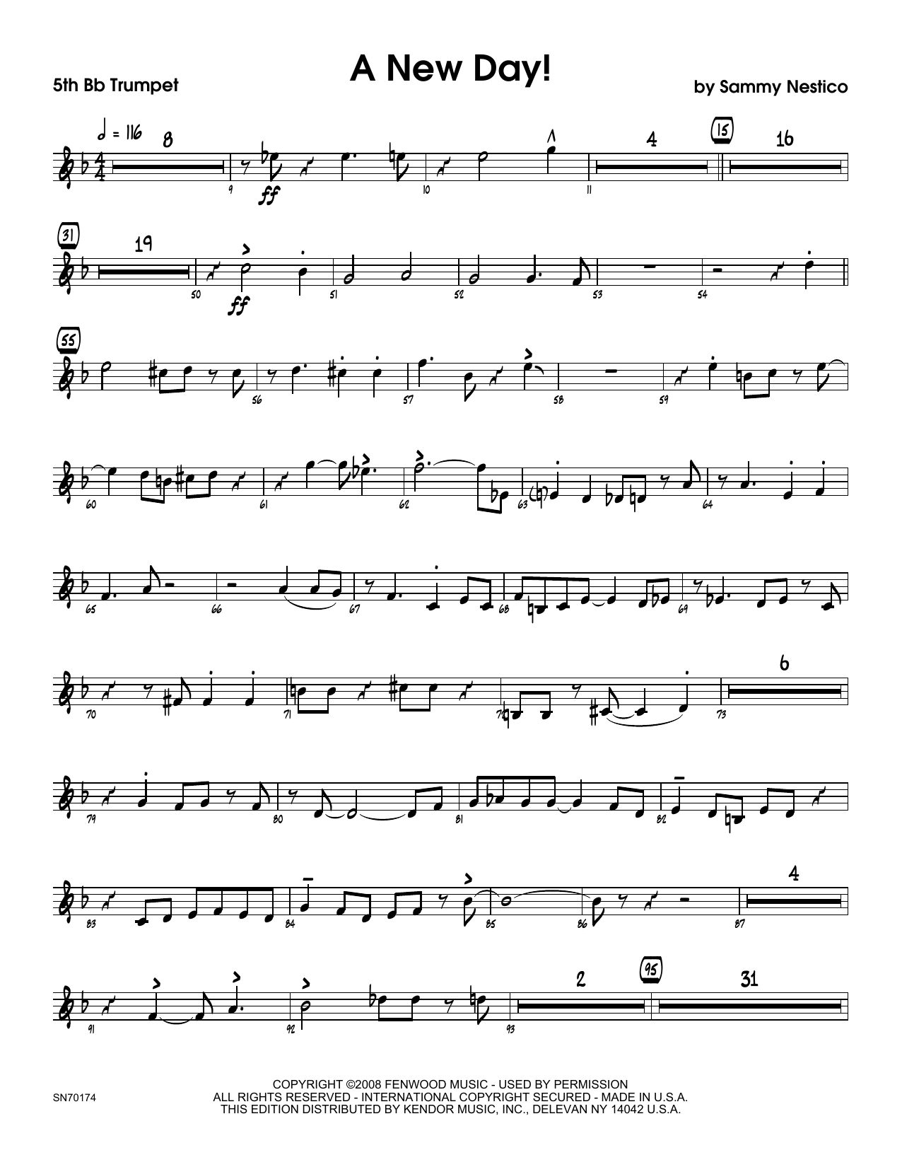 A New Day! - 5th Bb Trumpet (Jazz Ensemble) von Sammy Nestico