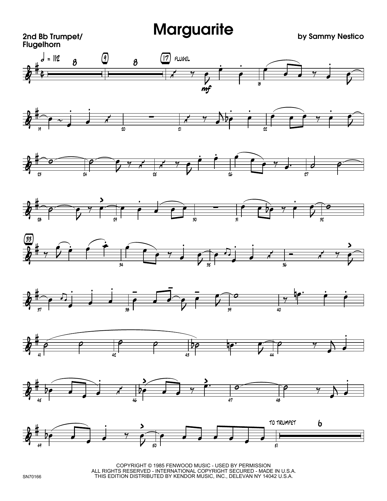 Marguarite - 2nd Bb Trumpet (Jazz Ensemble) von Sammy Nestico