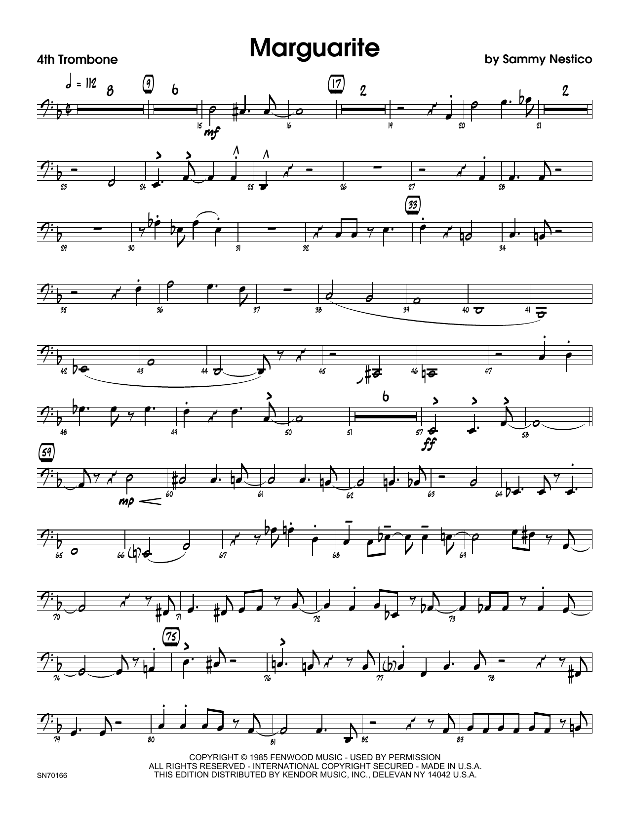 Marguarite - 4th Trombone (Jazz Ensemble) von Sammy Nestico
