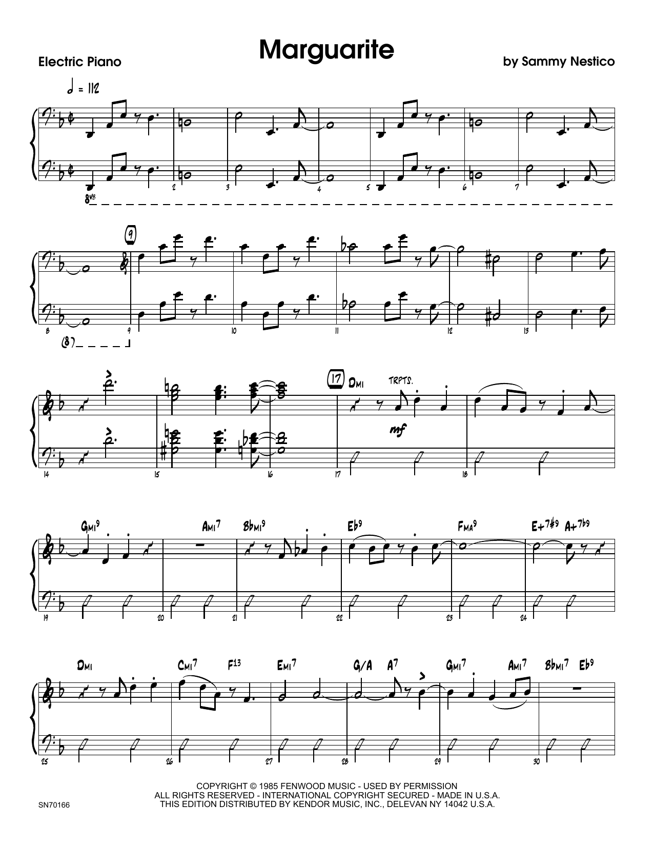Marguarite - Piano (Jazz Ensemble) von Sammy Nestico