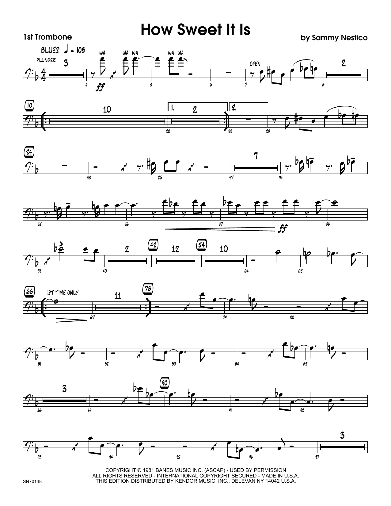 How Sweet It Is - 1st Trombone (Jazz Ensemble) von Sammy Nestico
