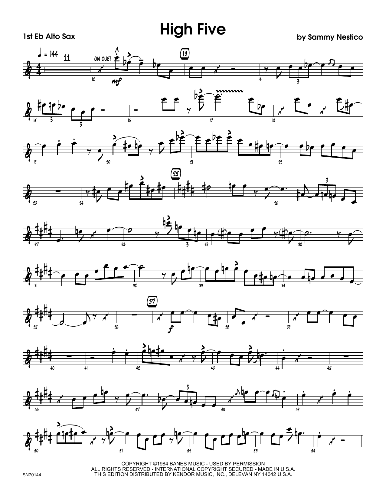 High Five - 1st Eb Alto Saxophone (Jazz Ensemble) von Sammy Nestico