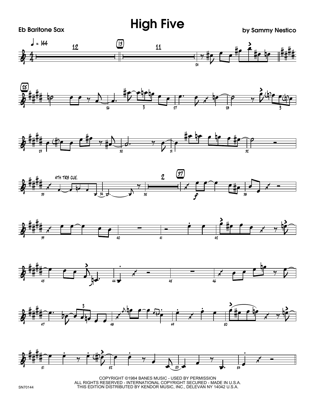 High Five - Eb Baritone Saxophone (Jazz Ensemble) von Sammy Nestico