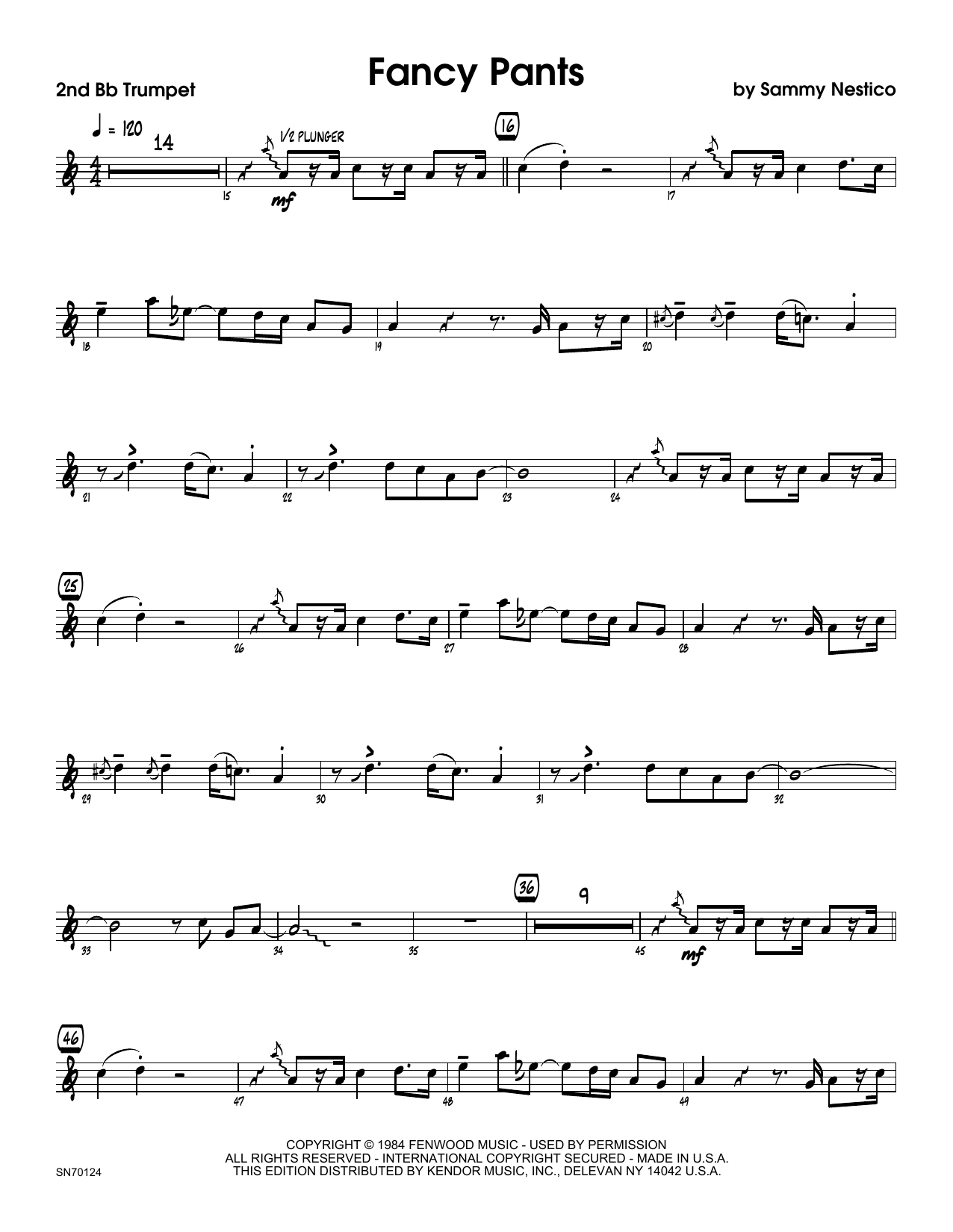Fancy Pants - 2nd Bb Trumpet (Jazz Ensemble) von Sammy Nestico