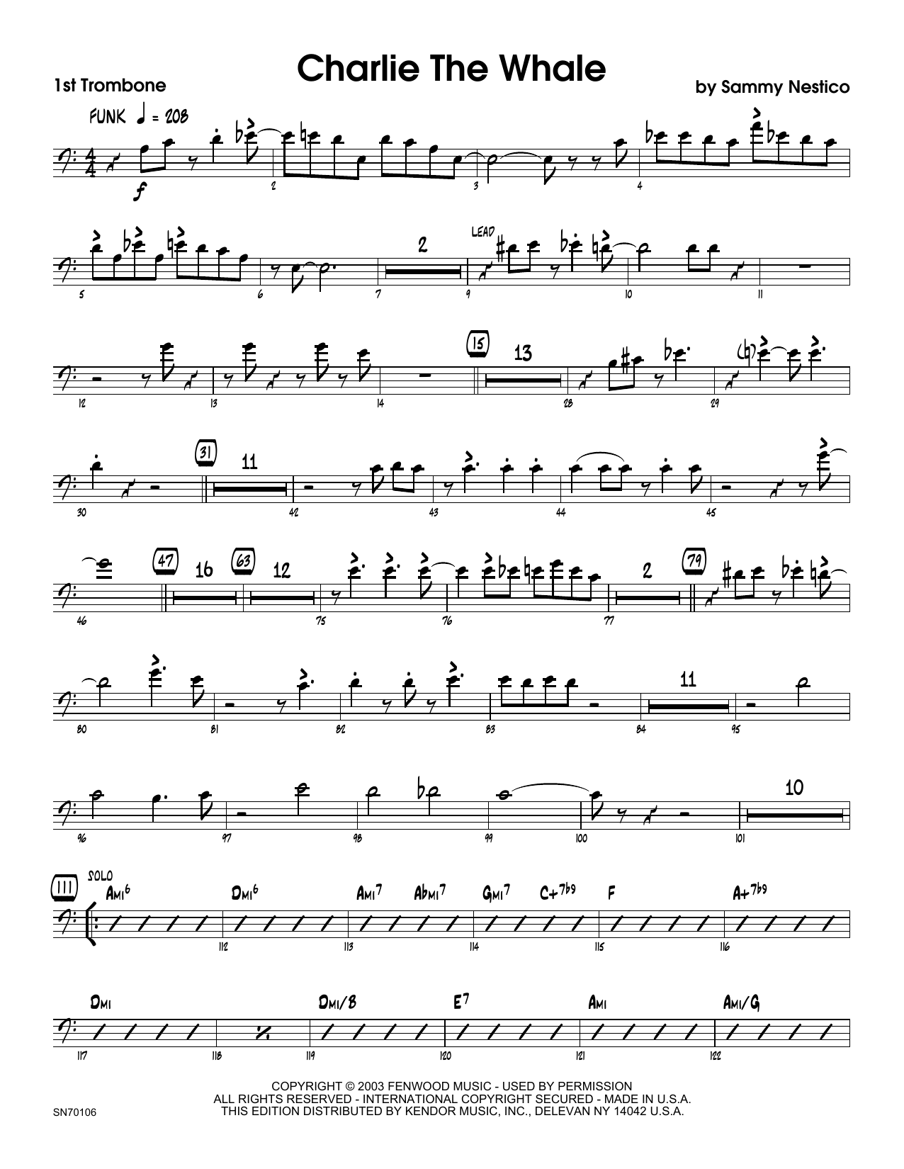 Charlie The Whale - 1st Trombone (Jazz Ensemble) von Sammy Nestico