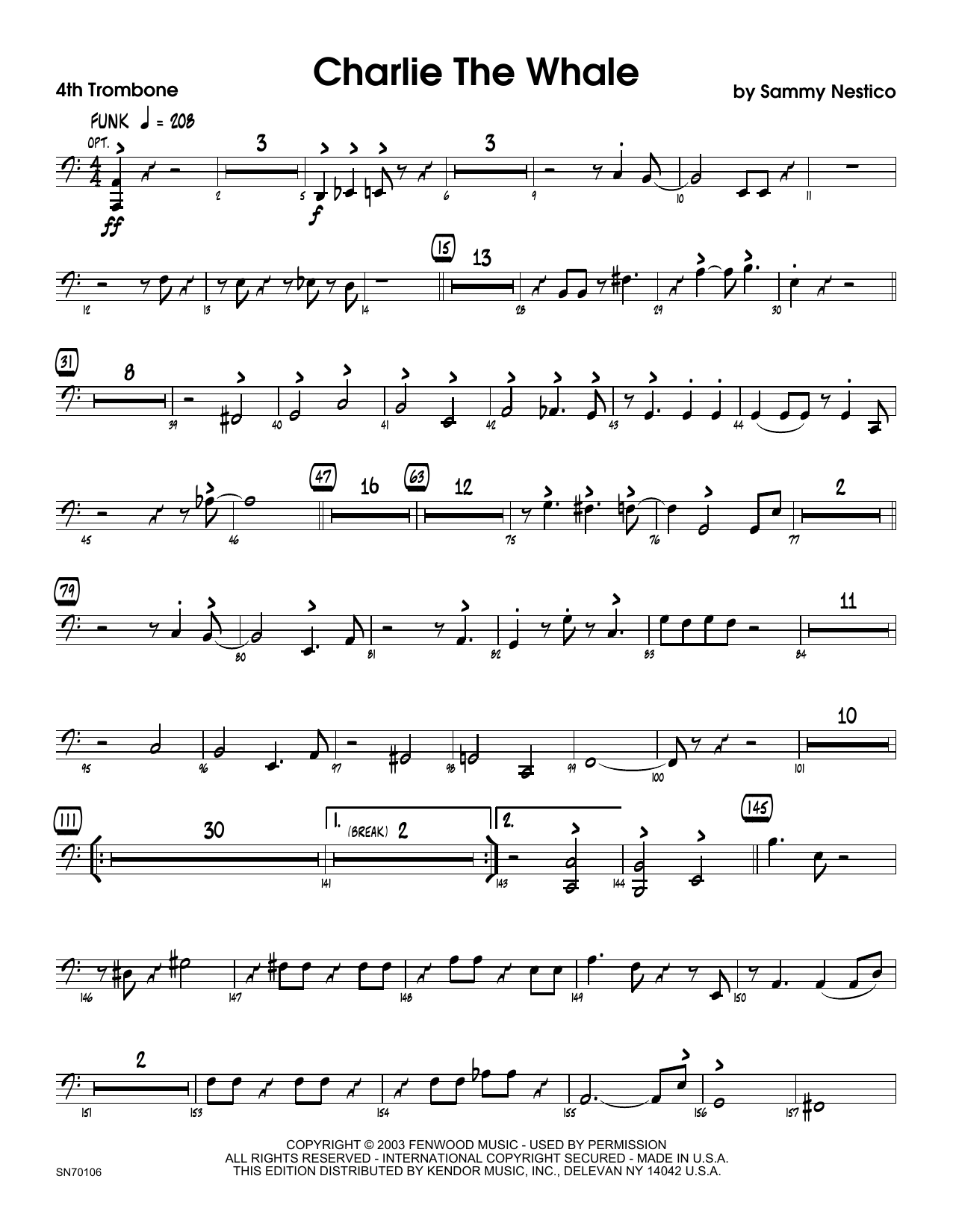 Charlie The Whale - 4th Trombone (Jazz Ensemble) von Sammy Nestico