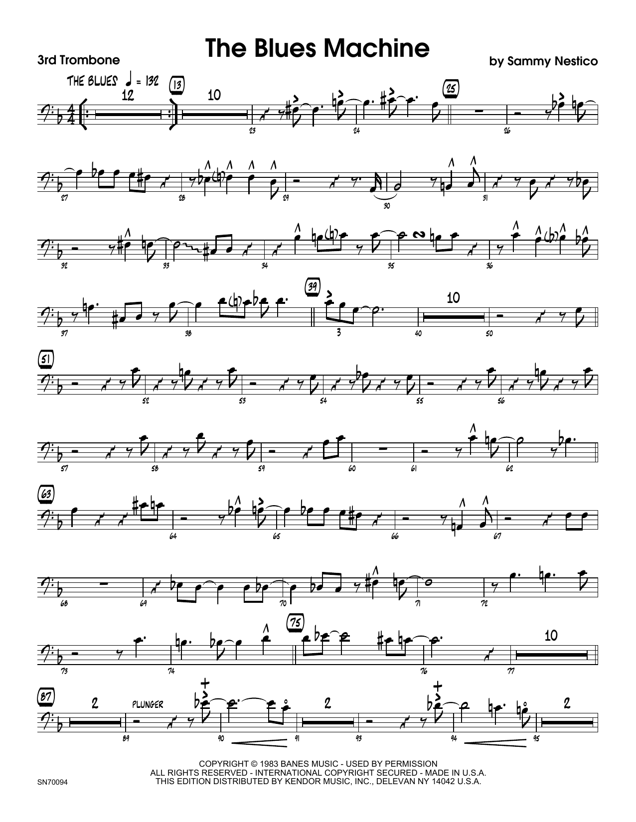 The Blues Machine - 3rd Trombone (Jazz Ensemble) von Sammy Nestico