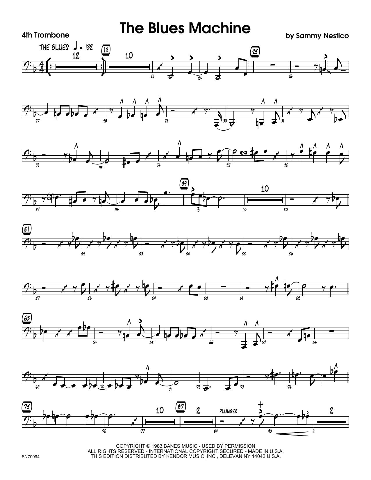 The Blues Machine - 4th Trombone (Jazz Ensemble) von Sammy Nestico