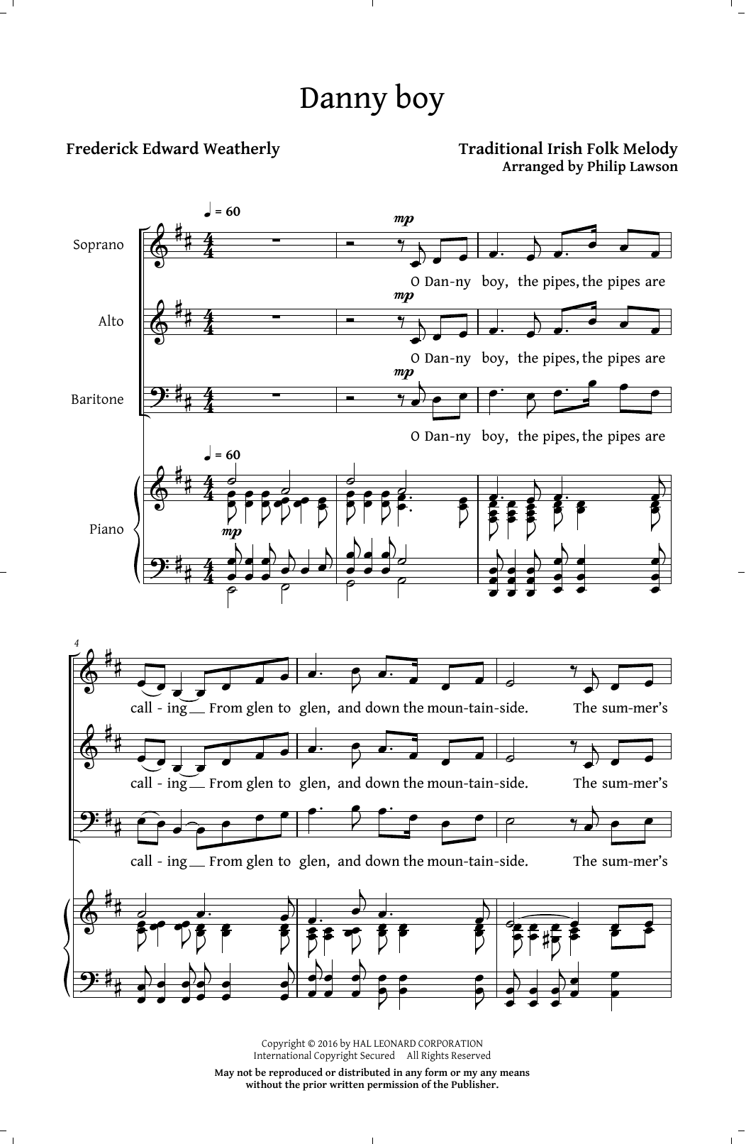 Danny Boy (SAB Choir) von Philip Lawson