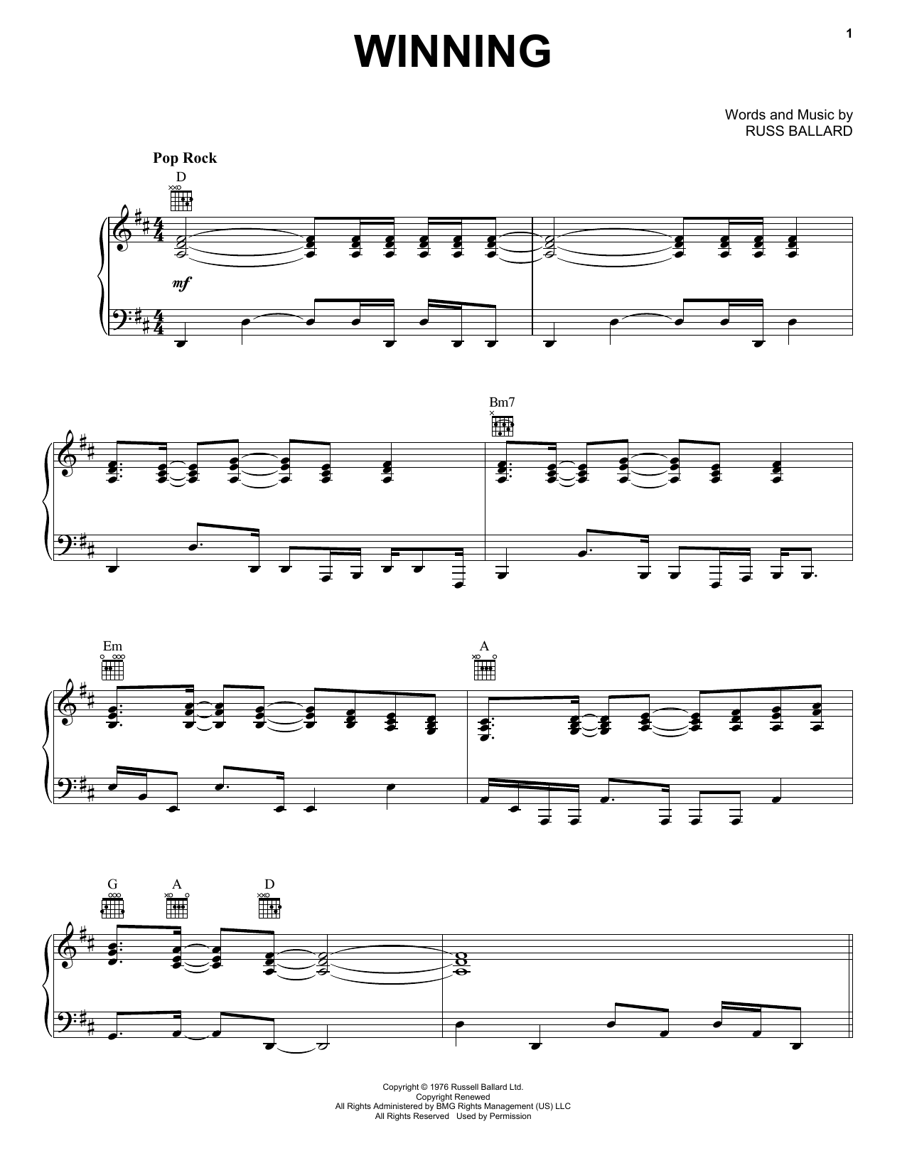 Winning (Piano, Vocal & Guitar Chords (Right-Hand Melody)) von Santana