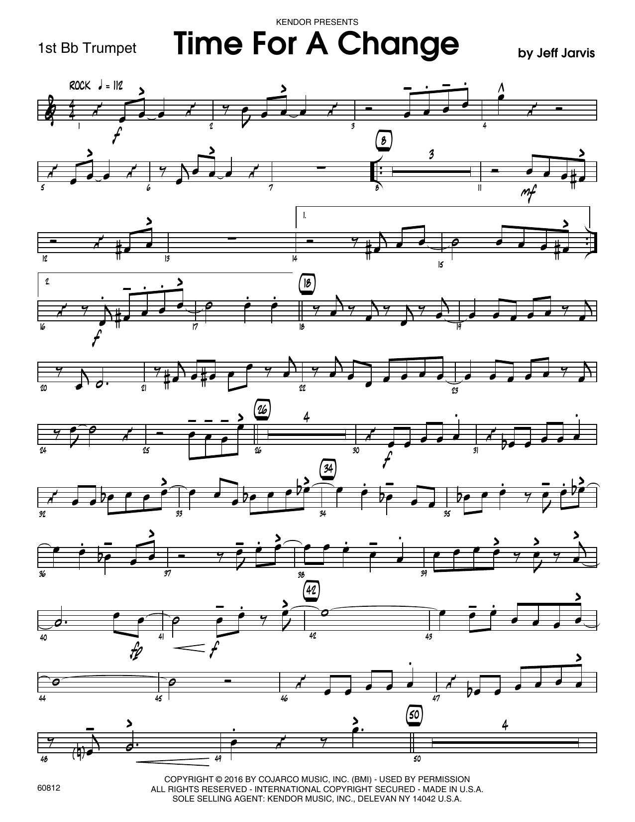 Time For A Change - 1st Bb Trumpet (Jazz Ensemble) von Jeff Jarvis