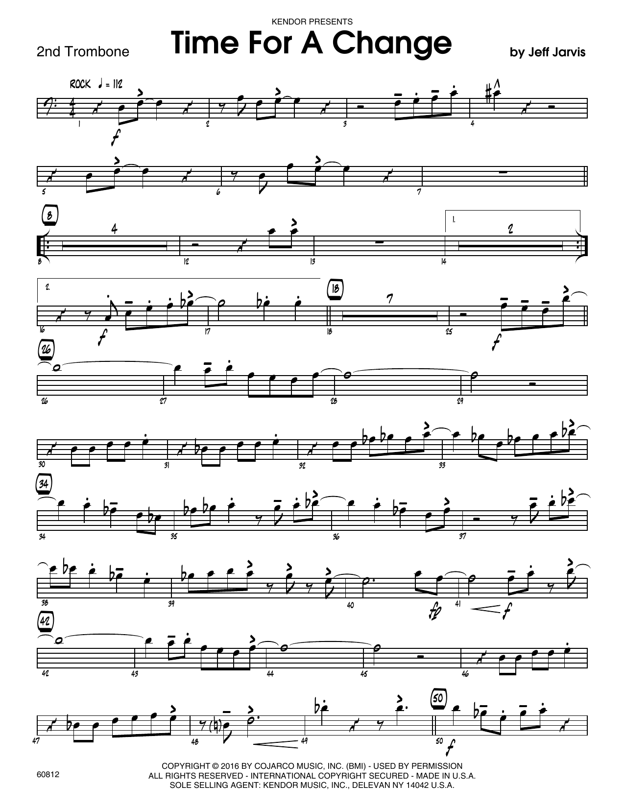 Time For A Change - 2nd Trombone (Jazz Ensemble) von Jeff Jarvis