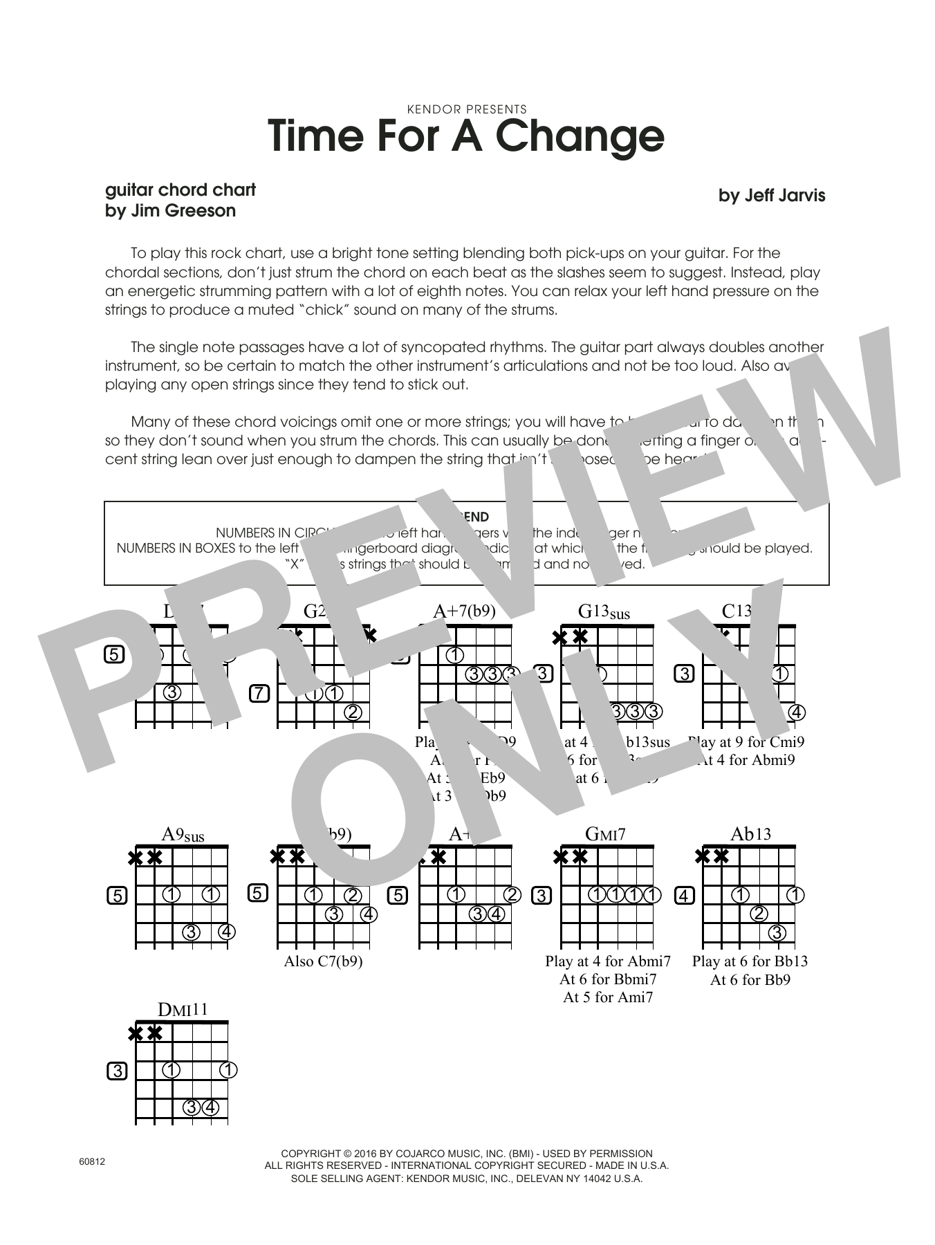 Time For A Change - Guitar Chord Chart (Jazz Ensemble) von Jeff Jarvis