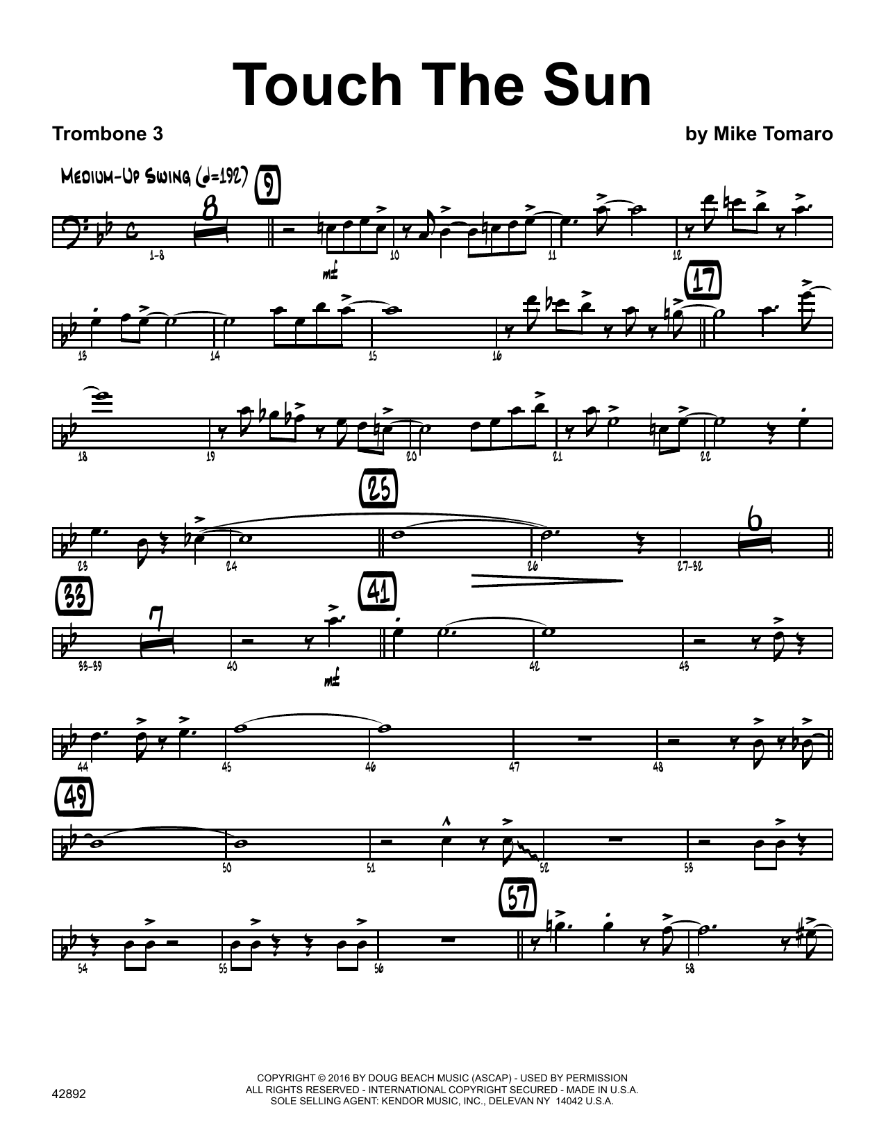 Touch The Sun - 3rd Trombone (Jazz Ensemble) von Mike Tomaro