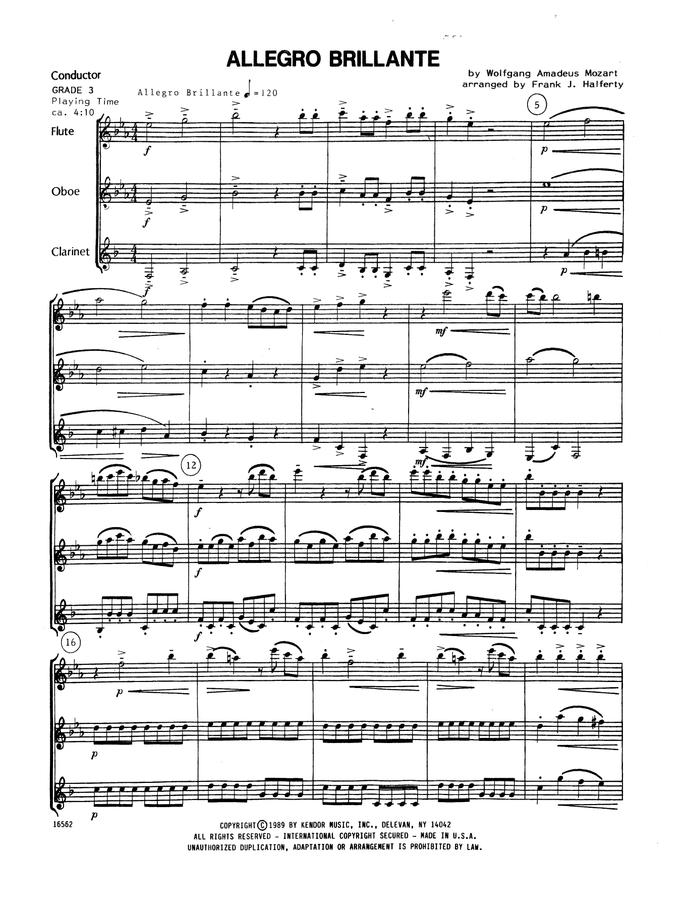 Allegro Brillante - Full Score (Woodwind Ensemble) von Frank J. Halferty