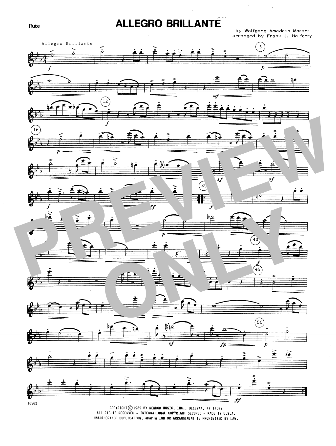 Allegro Brillante - Flute (Woodwind Ensemble) von Frank J. Halferty