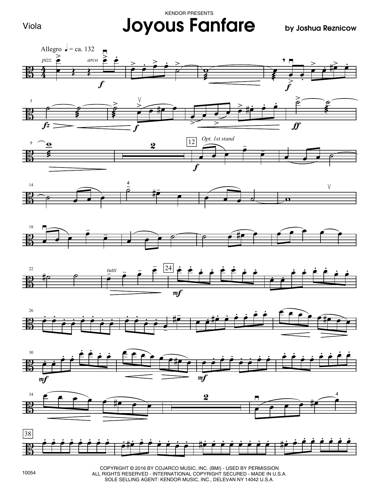 Joyous Fanfare - Viola (Orchestra) von Joshua Reznicow