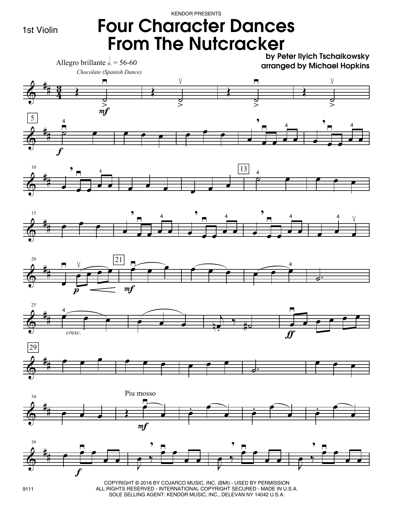 Four Character Dances From The Nutcracker - 1st Violin (Orchestra) von Michael Hopkins