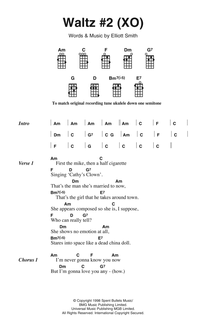 Waltz #2 (XO) (Piano, Vocal & Guitar Chords) von Elliott Smith