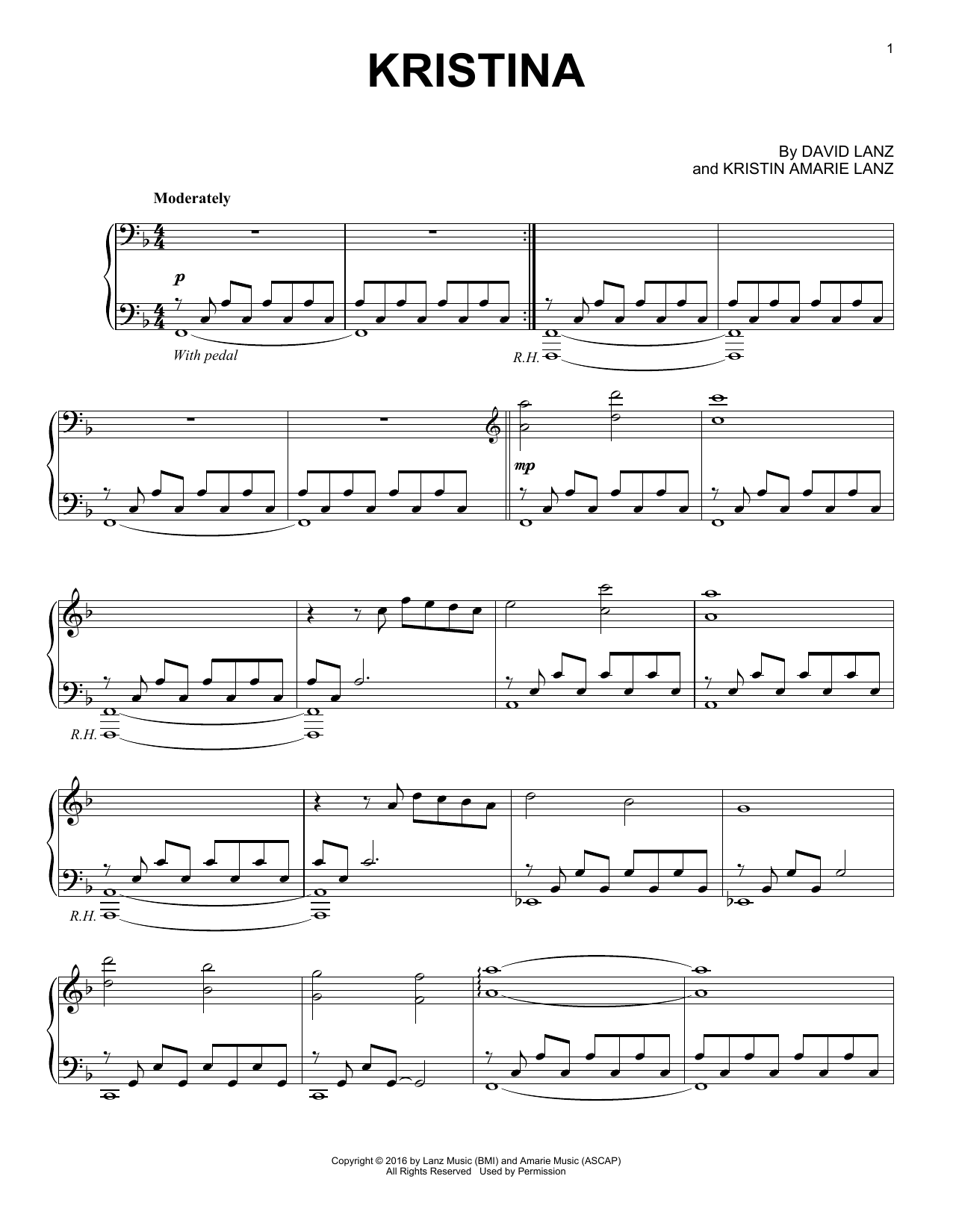 Kristina (Piano Solo) von David Lanz