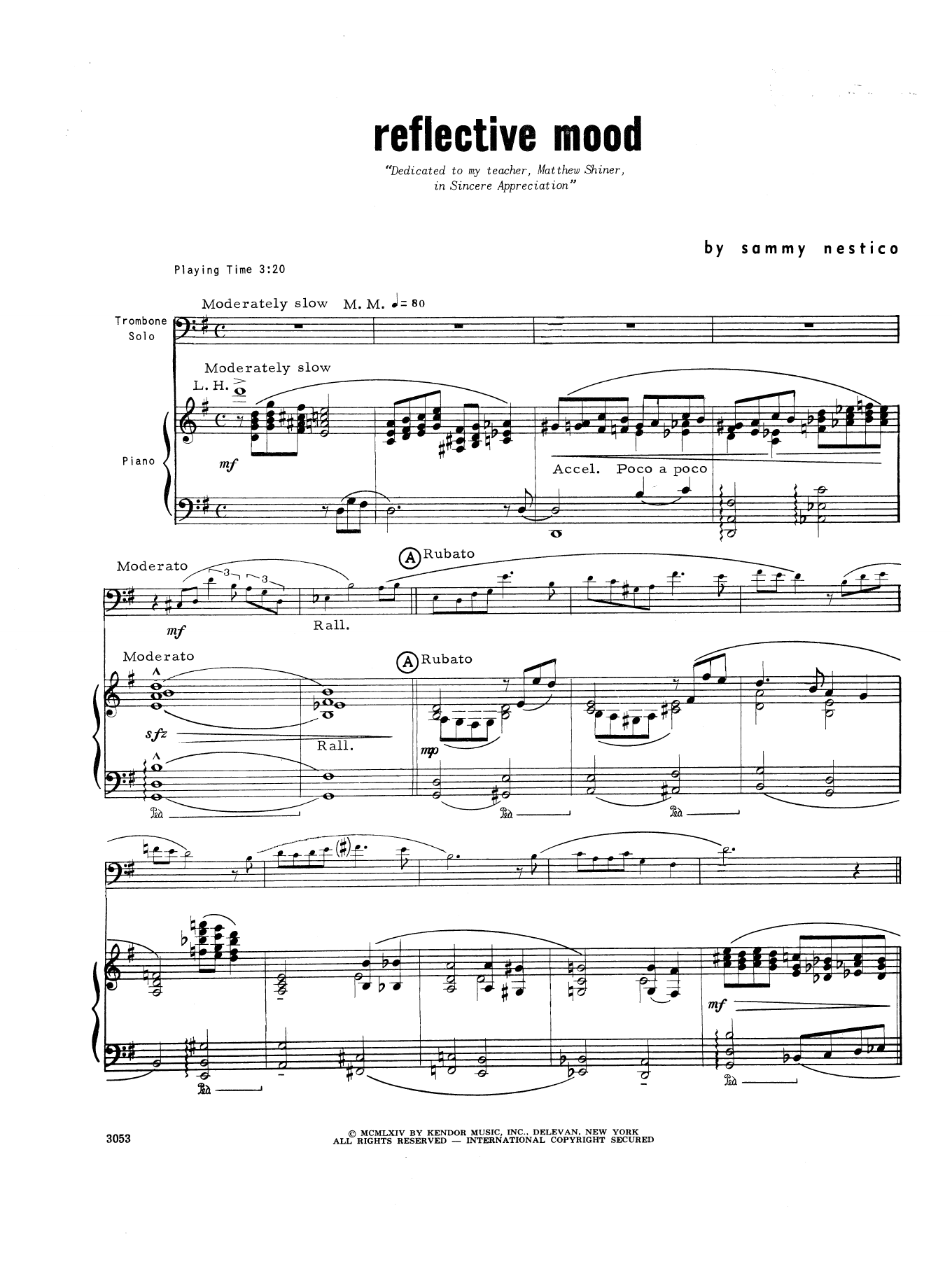 Reflective Mood - Piano (Brass Solo) von Sammy Nestico