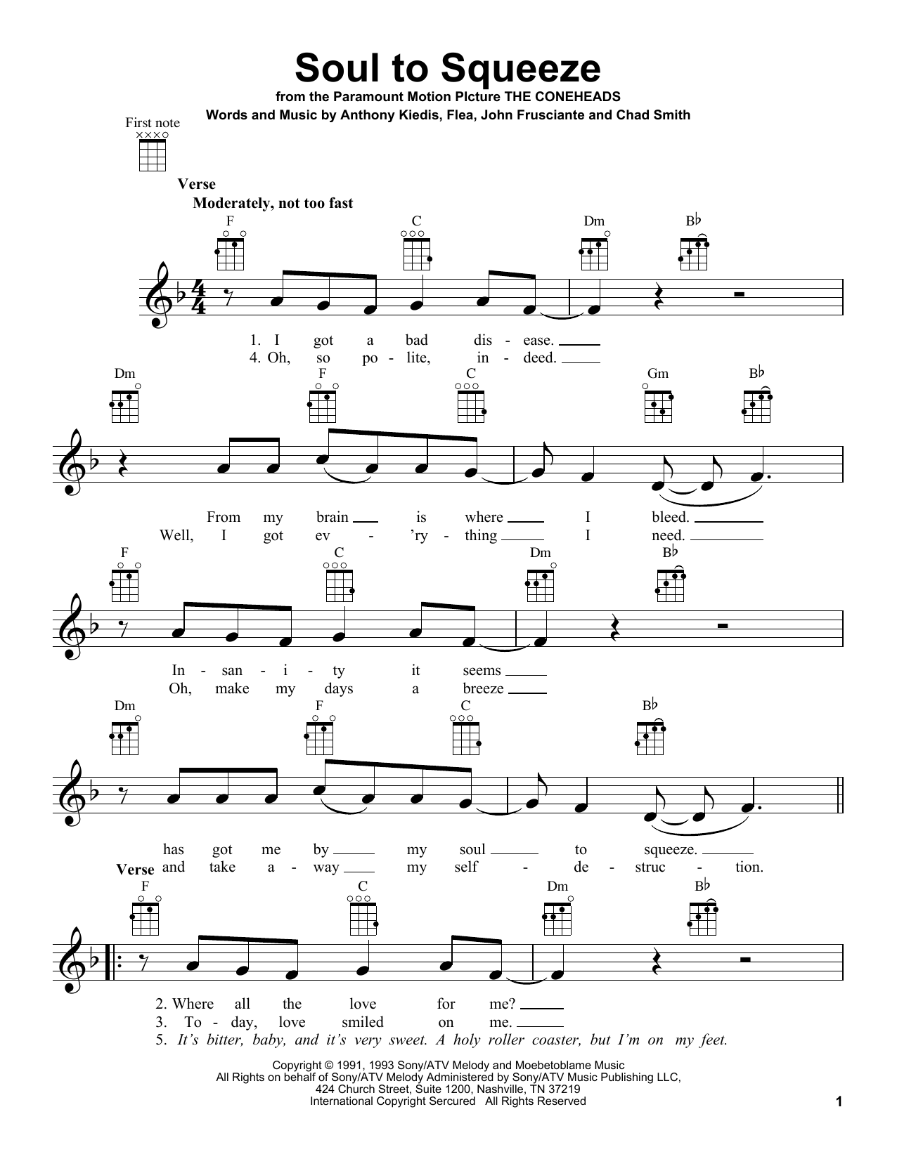 Soul To Squeeze (Ukulele) von Red Hot Chili Peppers