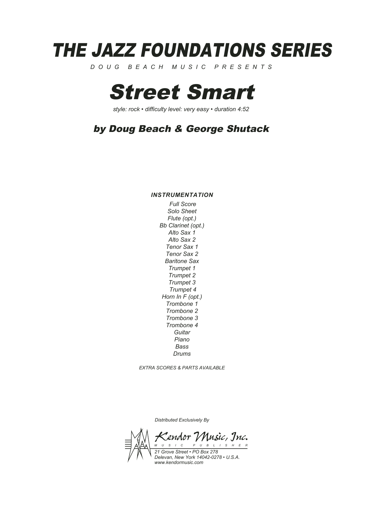 Street Smart - Full Score (Jazz Ensemble) von Doug Beach & George Shutack