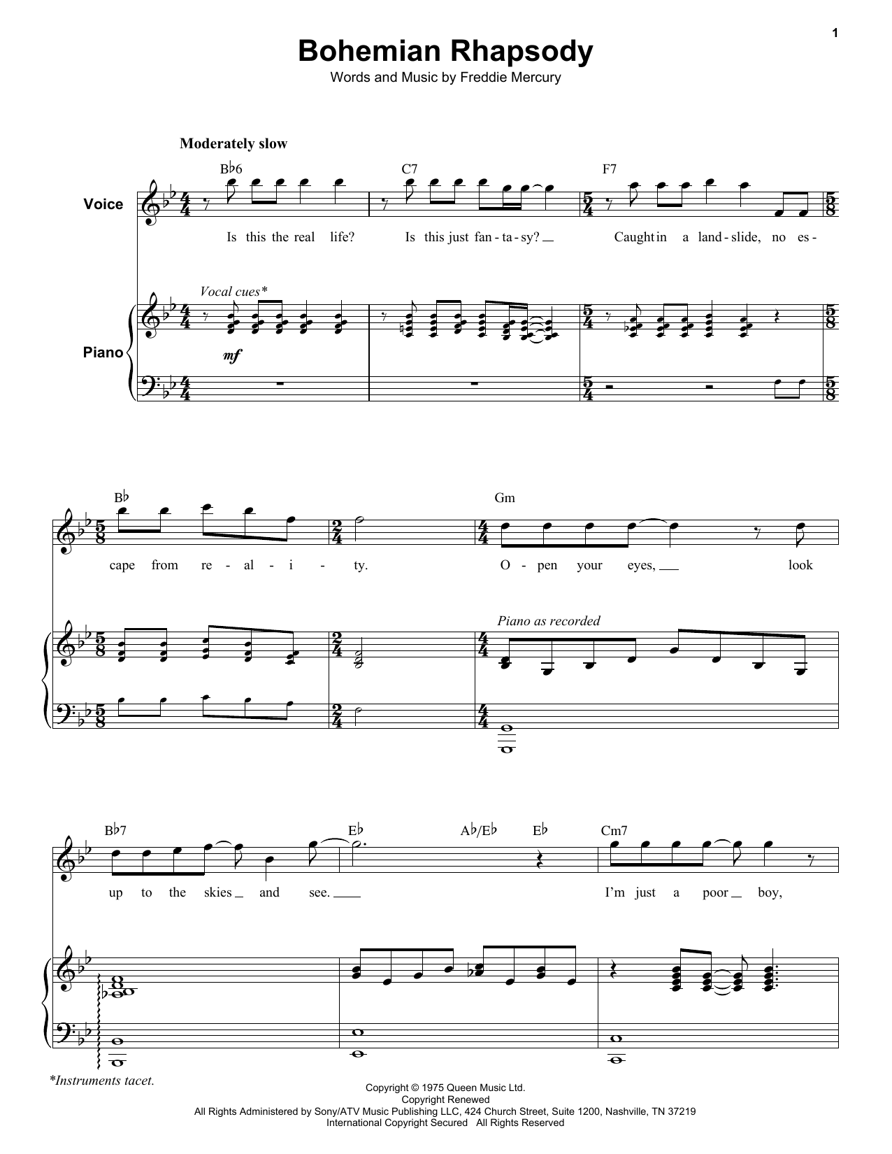 Bohemian Rhapsody (Keyboard Transcription) von Queen
