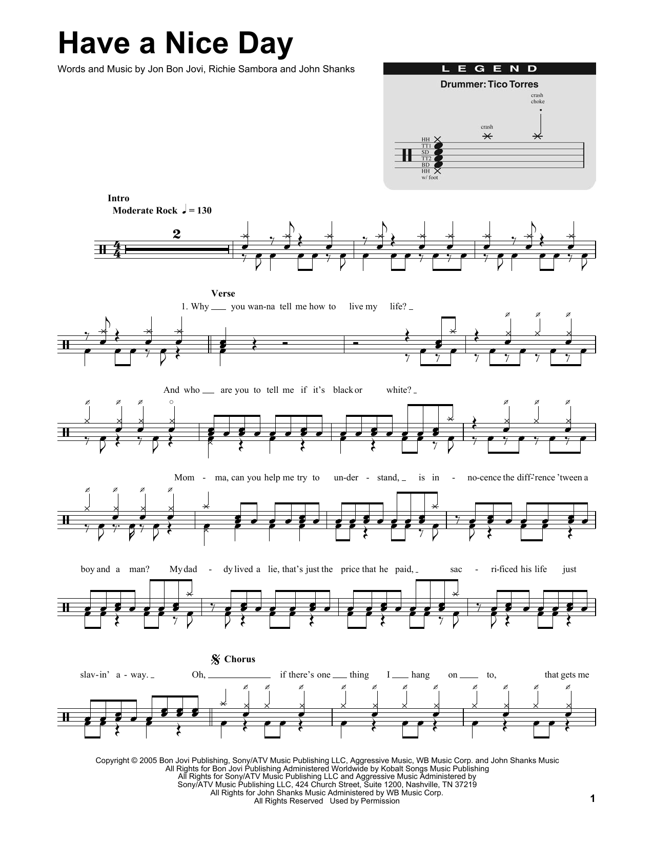 Have A Nice Day (Drums Transcription) von Bon Jovi