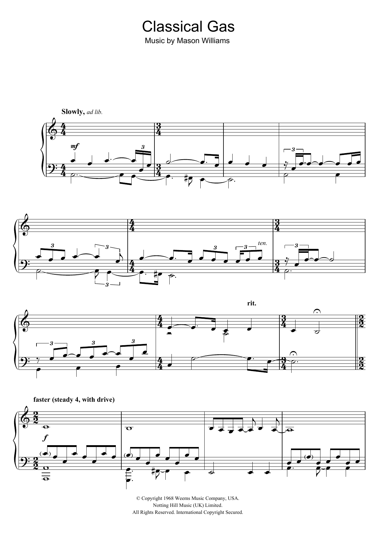 Classical Gas (Piano Solo) von Mason Williams