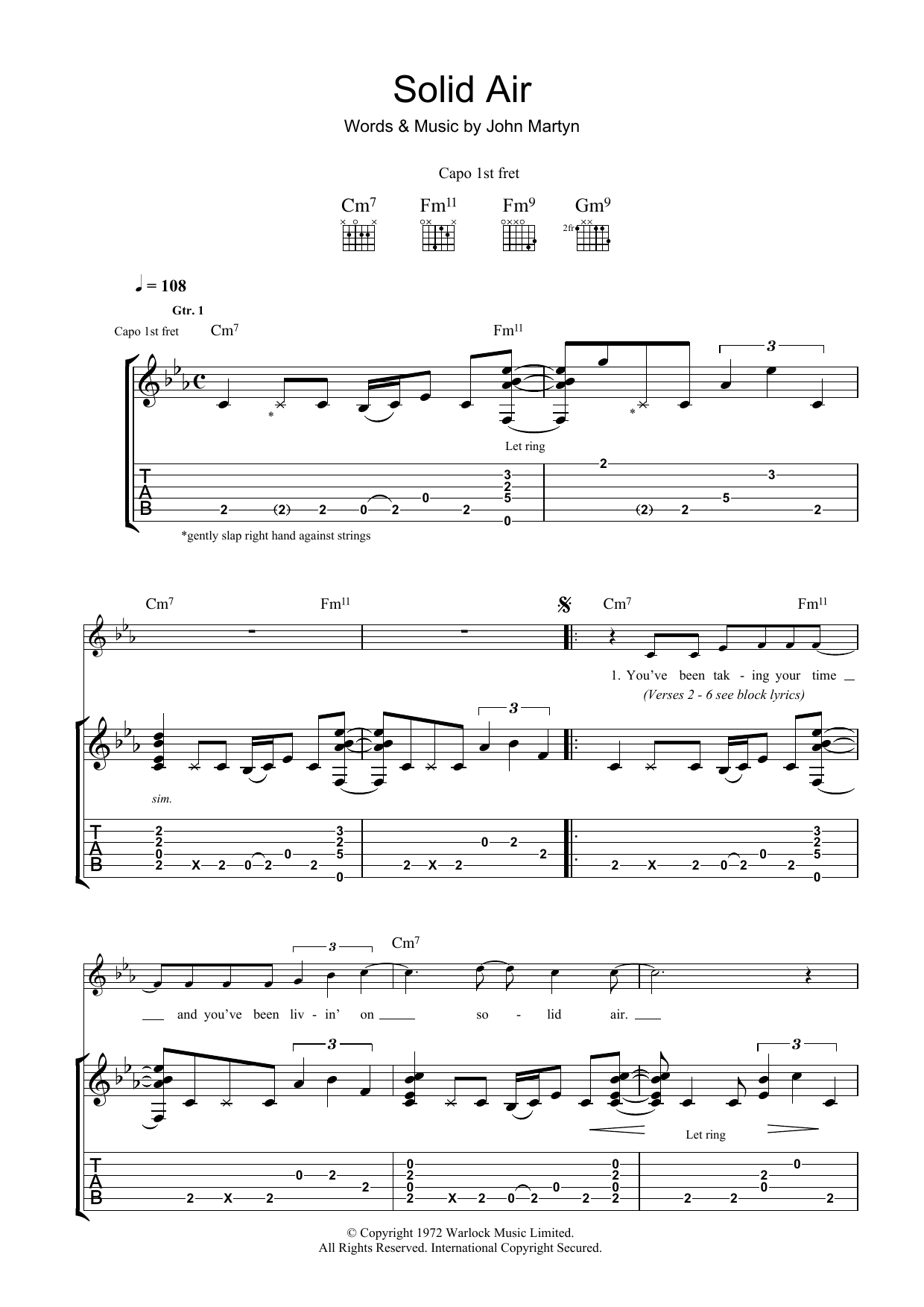 Solid Air (Guitar Tab) von John Martyn