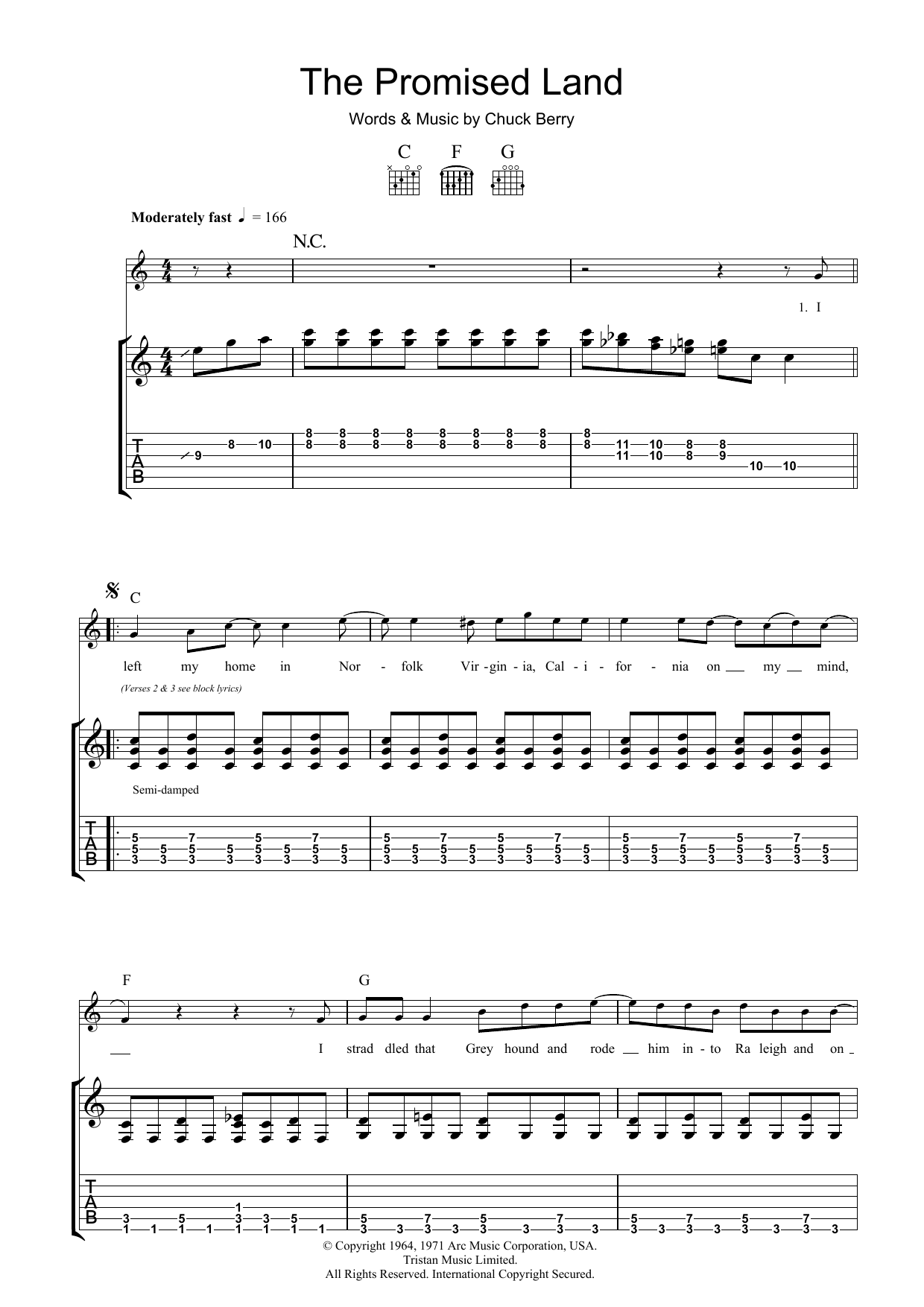 The Promised Land (Guitar Tab) von Chuck Berry