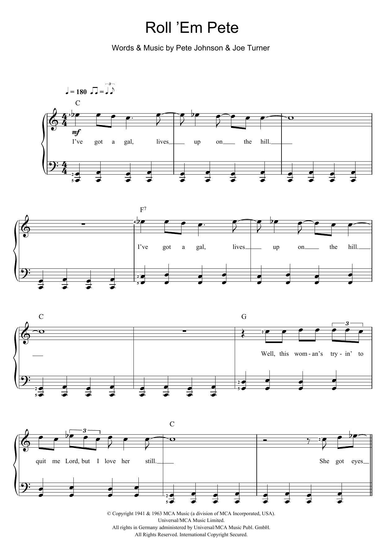 Roll 'Em Pete (Piano & Vocal) von Joe Turner