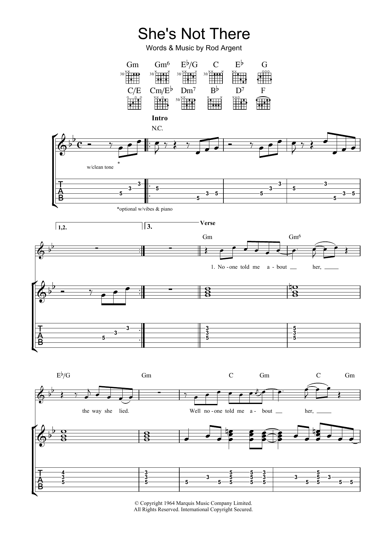 She's Not There (Guitar Tab) von Santana