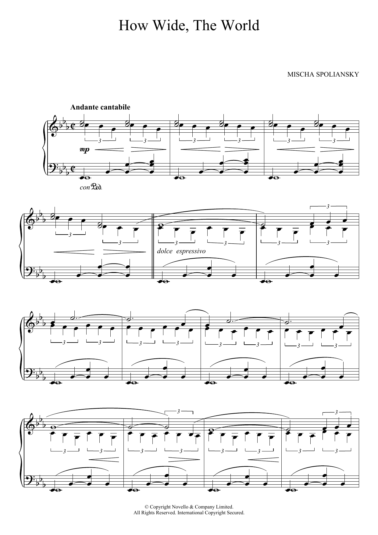 How Wide, The World (Piano Solo) von Mischa Spoliansky