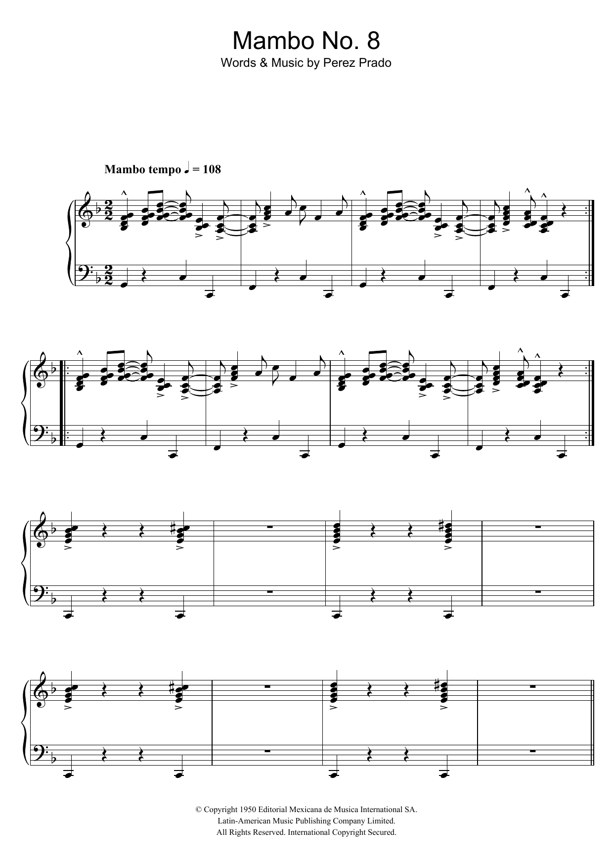Mambo No. 8 (Piano Solo) von Perez Prado