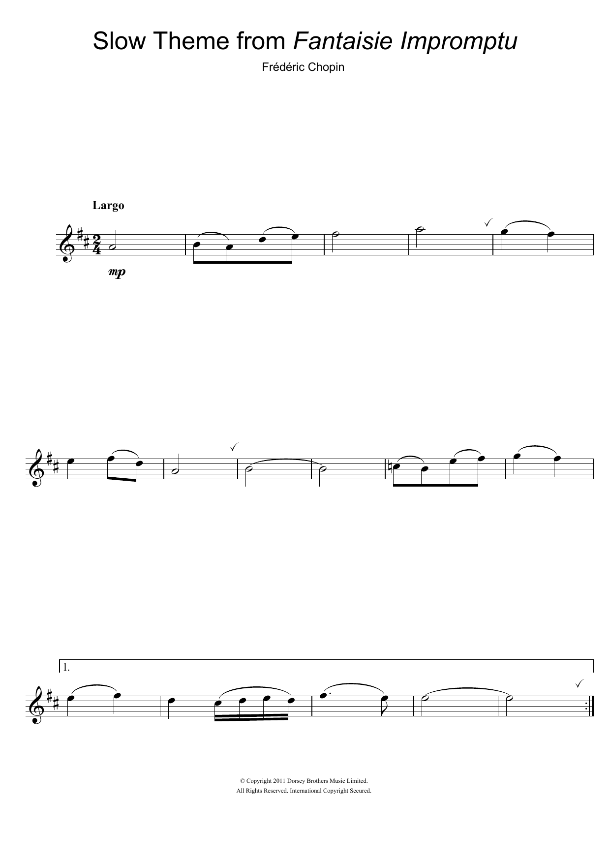 Fantaisie Impromptu (Alto Sax Solo) von Frdric Chopin