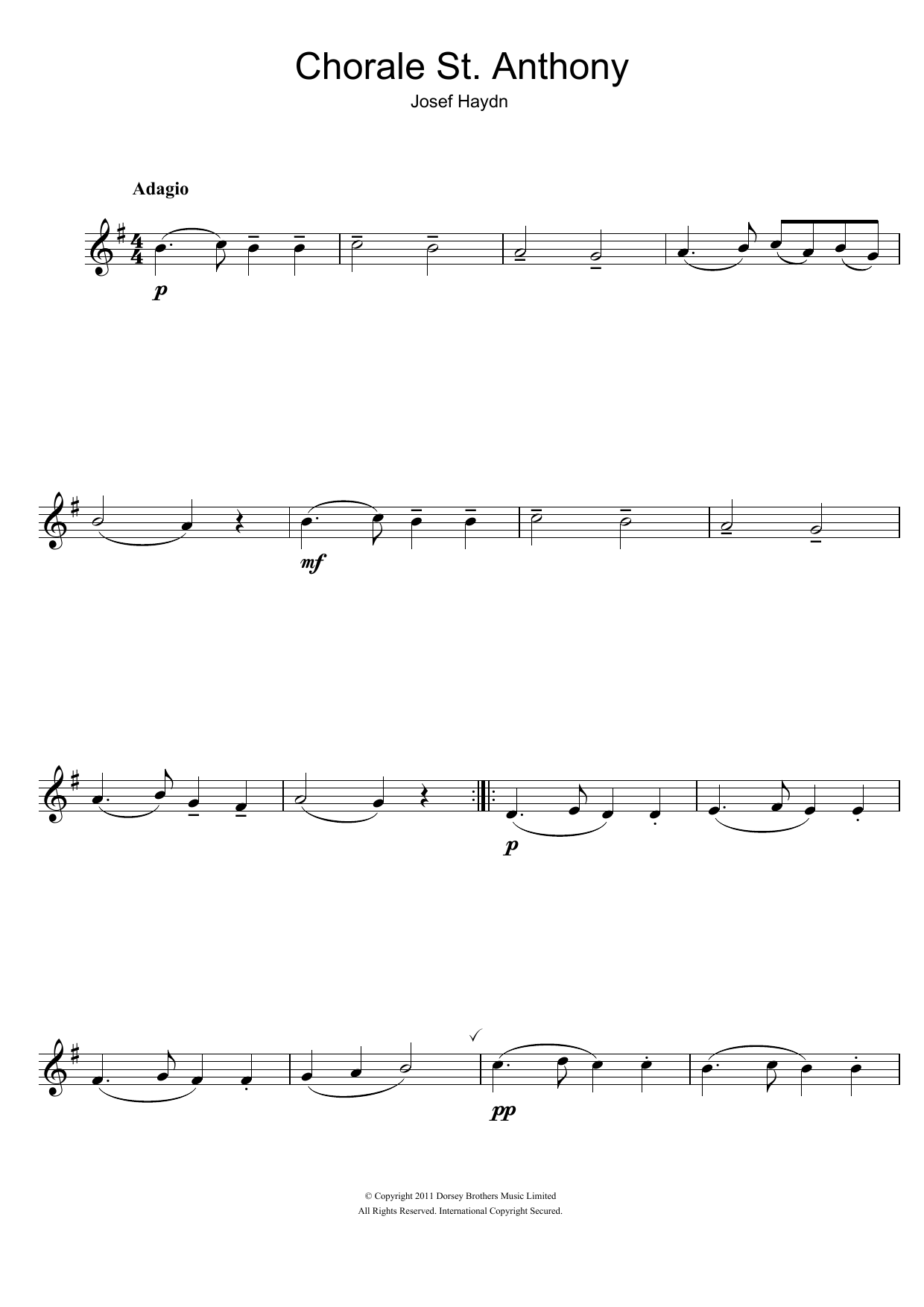 Chorale St. Anthony (Alto Sax Solo) von Franz Joseph Haydn