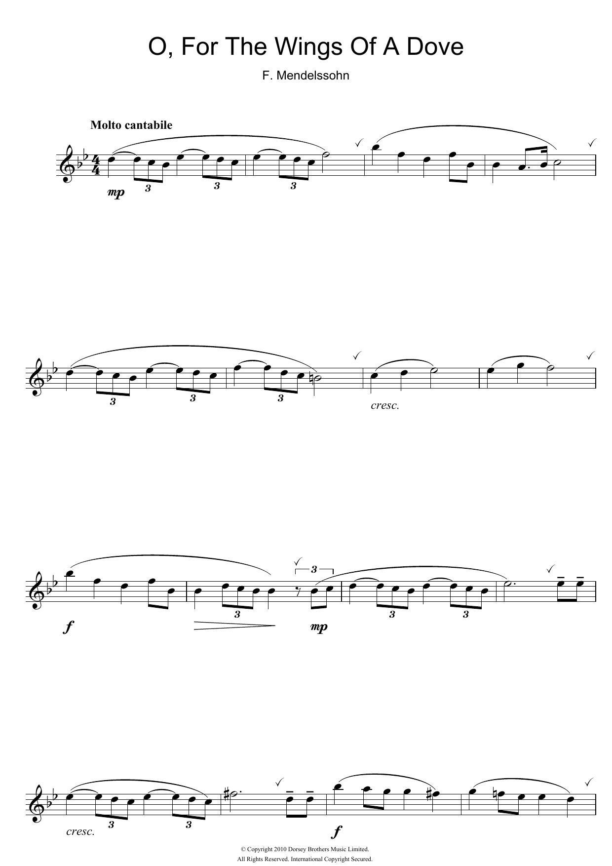 O For The Wings Of A Dove (Alto Sax Solo) von Felix Mendelssohn