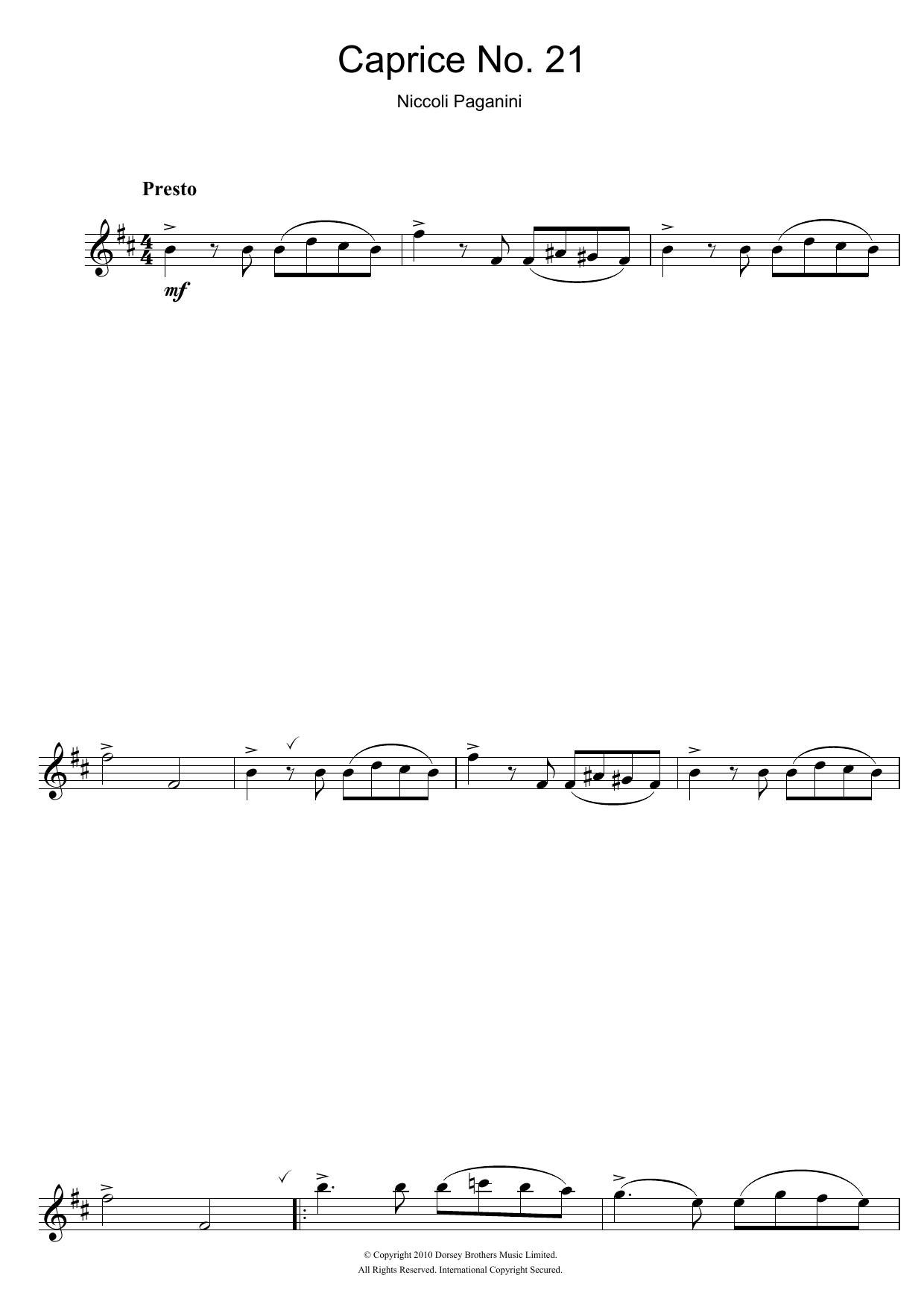 Caprice No. 24 (Alto Sax Solo) von Niccolo Paganini