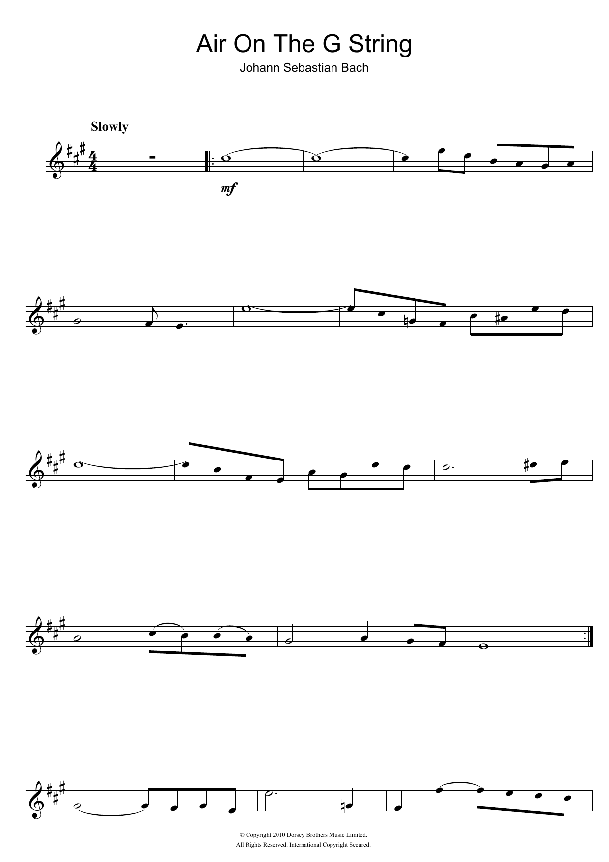 Air On The G String (from Suite No.3 in D Major) (Alto Sax Solo) von Johann Sebastian Bach