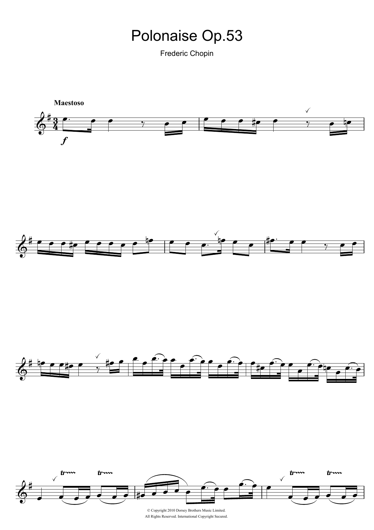Polonaise Opus 53 (Alto Sax Solo) von Frdric Chopin