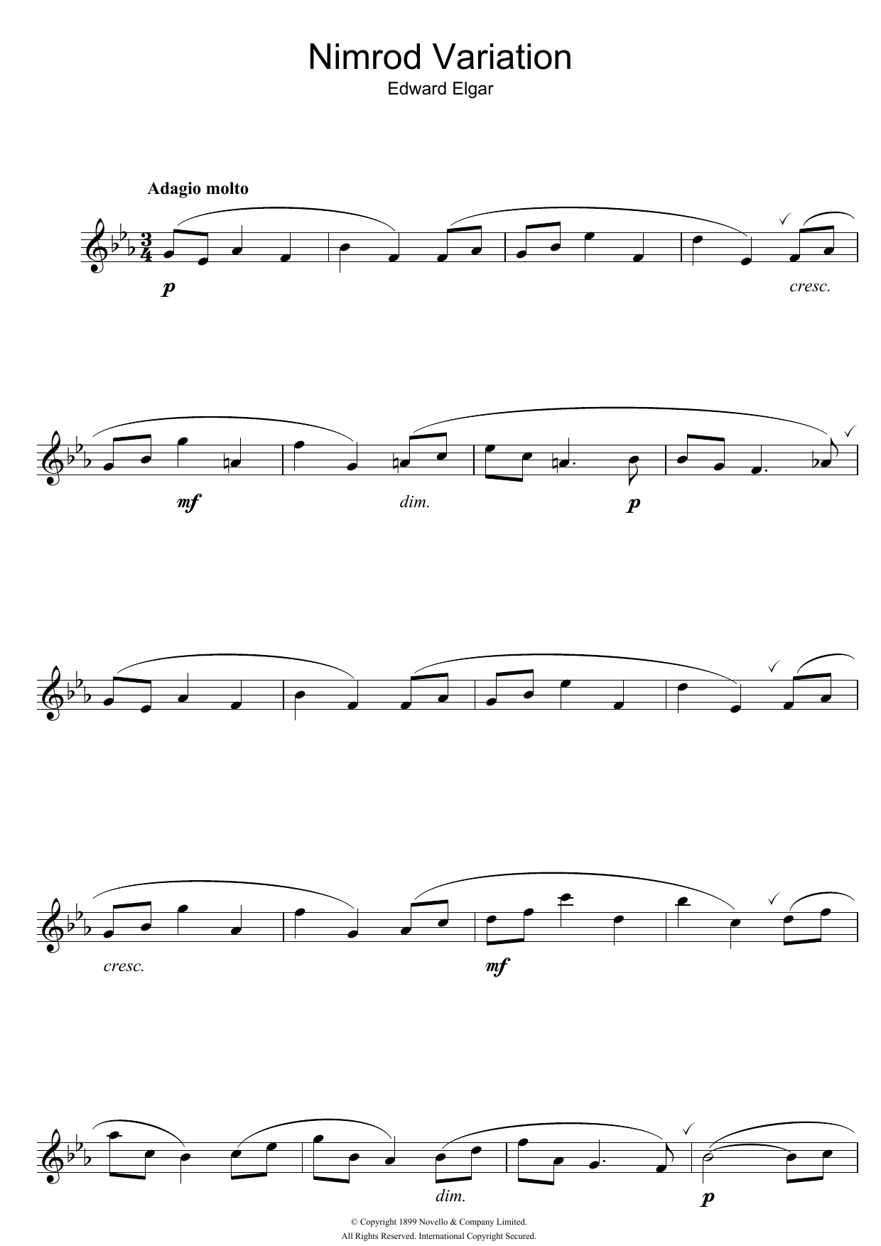 Nimrod (from Enigma Variations Op.36) (Alto Sax Solo) von Edward Elgar