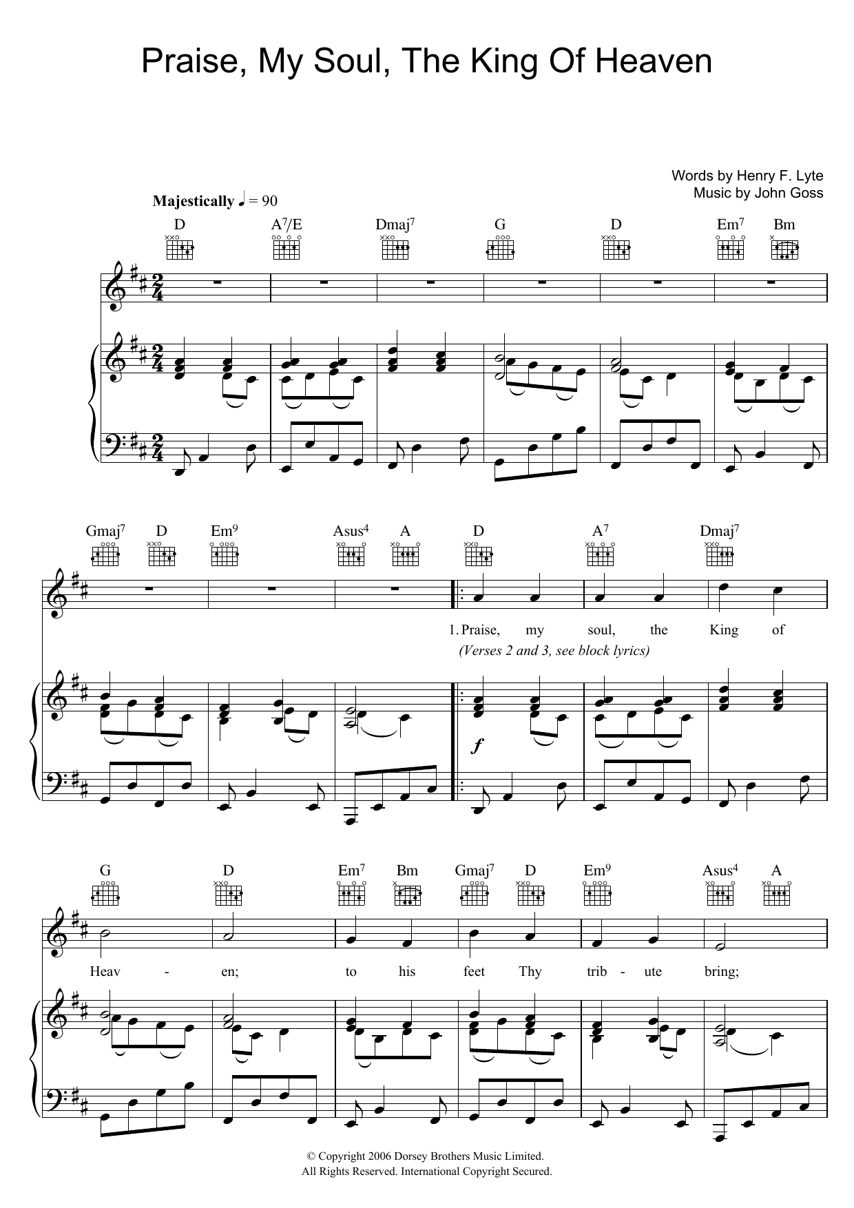 Praise, My Soul, The King Of Heaven (Piano, Vocal & Guitar Chords) von Traditional