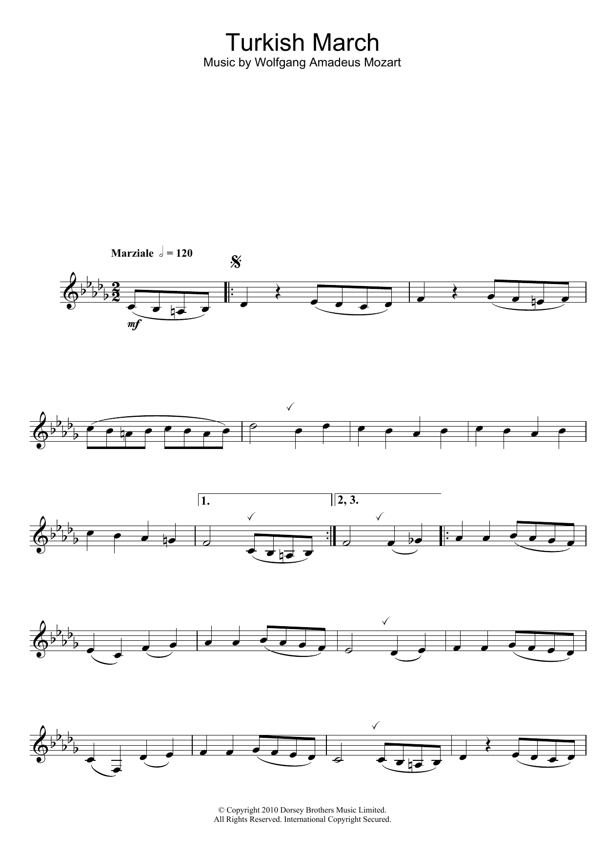 Turkish March (Alto Sax Solo) von Wolfgang Amadeus Mozart