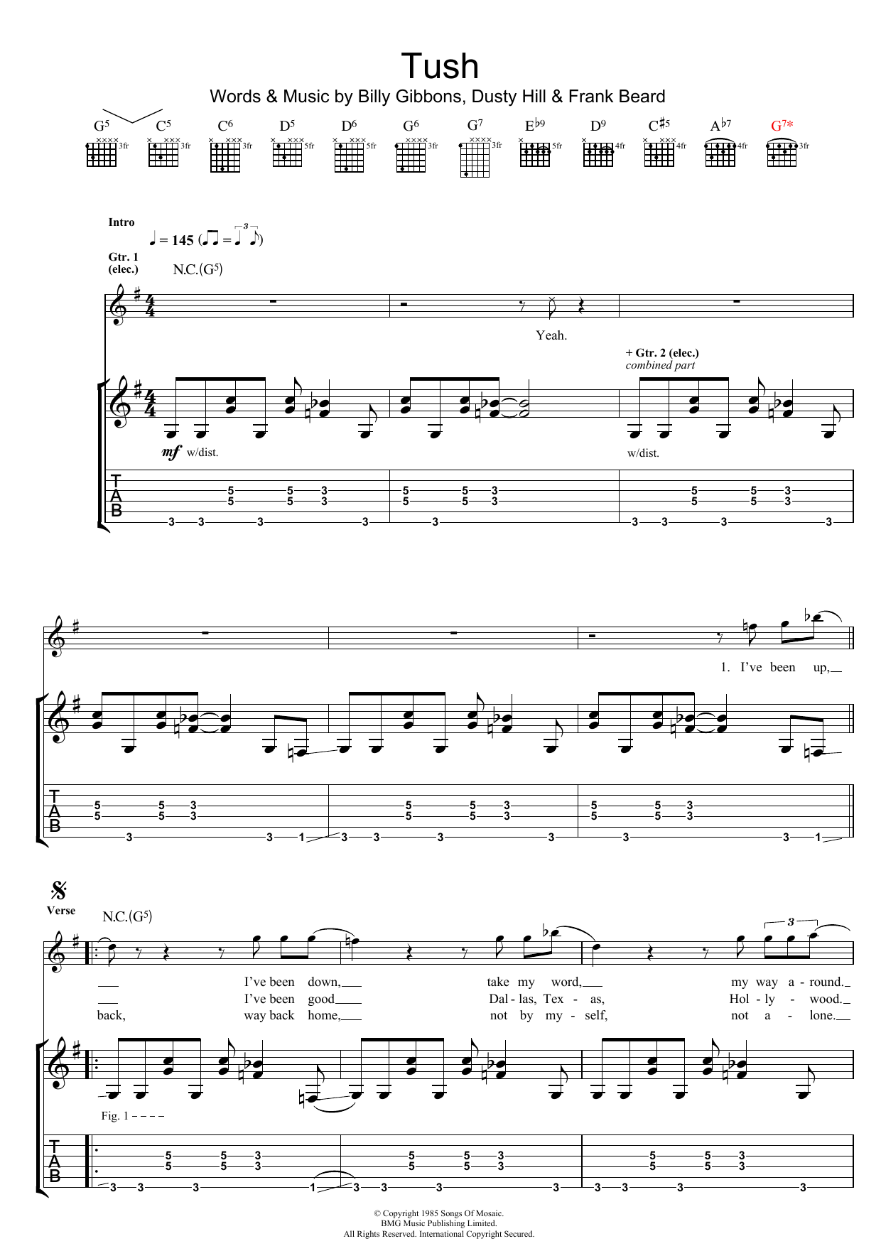 Tush (Guitar Tab) von ZZ Top