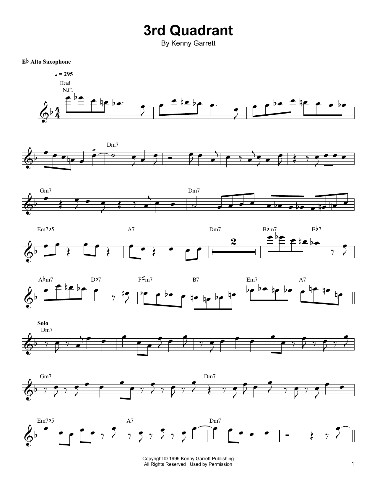 3rd Quadrant (Alto Sax Transcription) von Kenny Garrett